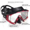 Adult Pano 3 Scuba Diving Mask, Tempered Glass Snorkel Mask Anti-Fog Swim Mask No Leakage Swim Goggles with Nose Cover Snorkeling Gear for Snorkeling, Freediving, Swimming(Crystal Red)