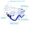 Adult Pano 3 Scuba Diving Mask, Tempered Glass Snorkel Mask Anti-Fog Swim Mask No Leakage Swim Goggles with Nose Cover Snorkeling Gear for Snorkeling, Freediving, Swimming(Clear Blue)