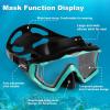 Adult Pano 3 Scuba Diving Mask, Tempered Glass Snorkel Mask Anti-Fog Swim Mask No Leakage Swim Goggles with Nose Cover Snorkeling Gear for Snorkeling, Freediving, Swimming(Black/Ocean Green Set)