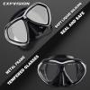 Adult Scuba Diving Mask, Anti-Fog Snorkel Goggles Tempered Glass Swim Mask Goggles with Nose Cover Professional Snorkeling Gear for Diving Snorkeling(Black)