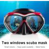 Adult Scuba Diving Mask, Anti-Fog Snorkel Goggles Tempered Glass Swim Mask Goggles with Nose Cover Professional Snorkeling Gear for Diving Snorkeling(Red)