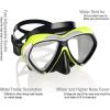 Adult Scuba Diving Mask, Anti-Fog Snorkel Goggles Tempered Glass Swim Mask Goggles with Nose Cover Professional Snorkeling Gear for Diving Snorkeling(Yellow)