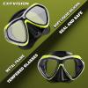 Adult Scuba Diving Mask, Anti-Fog Snorkel Goggles Tempered Glass Swim Mask Goggles with Nose Cover Professional Snorkeling Gear for Diving Snorkeling(Yellow)
