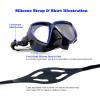 Adult Snorkel Set Panoramic Anti-Fog Diving Mask and Dry Snorkel, Tempered Glass Snorkel Mask Professional Youth Snorkeling Gear for Snorkeling, Swimming, Diving(Blue)