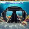 Adult Snorkel Set Panoramic Anti-Fog Diving Mask and Dry Snorkel, Tempered Glass Snorkel Mask Professional Youth Snorkeling Gear for Snorkeling, Swimming, Diving(Blue)