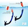 Adult Snorkel Set Panoramic Anti-Fog Diving Mask and Dry Snorkel, Tempered Glass Snorkel Mask Professional Youth Snorkeling Gear for Snorkeling, Swimming, Diving(Blue)