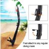 EXP VISION Dry Snorkel, Adult Dive Snorkel Free Breath Diving Snorkel Tube Food-Grade Silicone Mouthpiece Snorkeling Gear with Splash Guard Top Valve and Headstrap Clip for Snorkeling Swimming(Black)