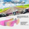 EXP VISION Polarized Cycling Glasses, UV 400 Sports Sunglasses Biking Goggles Running Hiking Golf Fishing Driving(Clear-pink)