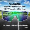 EXP VISION Polarized Cycling Glasses, UV 400 Sports Sunglasses Biking Goggles Running Hiking Golf Fishing Driving(Green)
