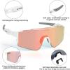EXP VISION Polarized Cycling Glasses, UV 400 Sports Sunglasses Biking Goggles Running Hiking Golf Fishing Driving(White/Red)