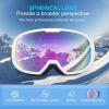 EXP VISION Ski Goggles for Men Women, OTG Snowboard Goggles with 100% UV Protection Anti Fog Lens Snow Goggles(Purple)