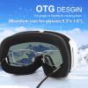 EXP VISION Ski Goggles for Men Women, OTG Snowboard Goggles with 100% UV Protection Anti Fog Lens Snow Goggles(Purple)