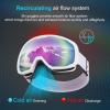 EXP VISION Ski Goggles for Men Women, OTG Snowboard Goggles with 100% UV Protection Anti Fog Lens Snow Goggles(Purple)