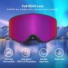EXP VISION Ski/Snowboard Goggles Parent-child Snow Goggles Over Glasses for Men, Women Youth Kids(Adult Ski Goggles-burgundy)