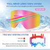 EXP VISION Ski/Snowboard Goggles Parent-child Snow Goggles Over Glasses for Men, Women Youth Kids(Adult Ski Goggles-pink)