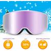 EXP VISION Ski/Snowboard Goggles Parent-child Snow Goggles Over Glasses for Men, Women Youth Kids(Kids Ski Goggles-pail Lilac)