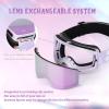 EXP VISION Ski/Snowboard Goggles Parent-child Snow Goggles Over Glasses for Men, Women Youth Kids(Kids Ski Goggles-pail Lilac)
