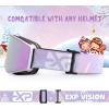 EXP VISION Ski/Snowboard Goggles Parent-child Snow Goggles Over Glasses for Men, Women Youth Kids(Kids Ski Goggles-pail Lilac)