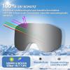 EXP VISION Ski/Snowboard Goggles for Men Women, OTG Snow Goggles Anti Fog UV Protection(Black Frame Sliver)