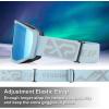 EXP VISION Ski/Snowboard Goggles for Men Women, OTG Snow Goggles Anti Fog UV Protection(Grey Frame Dream Blue)