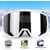 EXP VISION Ski/Snowboard Goggles for Men Women, OTG Snow Goggles Anti Fog UV Protection(White Frame Silver)