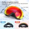 EXP VISION Snowboard Ski Goggles Men Women Youth, Anti Fog OTG Winter Snow Goggles Spherical Detachable Lens(Red)