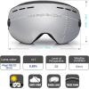 EXP VISION Snowboard Ski Goggles Men Women Youth, Anti Fog OTG Winter Snow Goggles Spherical Detachable Lens(Silver)