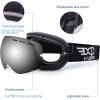EXP VISION Snowboard Ski Goggles Men Women Youth, Anti Fog OTG Winter Snow Goggles Spherical Detachable Lens(Silver)