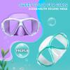 Kids Diving Mask 180° Anti-Fog Swim Mask, Tempered Glass Child Swim Goggles with Nose Cover Anti-Leak Kids Swim Goggles 4-14 Boys Girls for Diving, Snorkeling, Swimming(Purple+Aqua 2PCS)