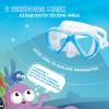 Kids Diving Mask 180° Anti-Fog Swim Mask, Tempered Glass Child Swim Goggles with Nose Cover Anti-Leak Kids Swim Goggles 4-14 Boys Girls for Diving, Snorkeling, Swimming(Blue)