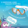 Kids Diving Mask 180° Anti-Fog Swim Mask, Tempered Glass Child Swim Goggles with Nose Cover Anti-Leak Kids Swim Goggles 4-14 Boys Girls for Diving, Snorkeling, Swimming(Orange)