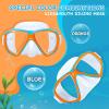 Kids Diving Mask 180° Anti-Fog Swim Mask, Tempered Glass Child Swim Goggles with Nose Cover Anti-Leak Kids Swim Goggles 4-14 Boys Girls for Diving, Snorkeling, Swimming(Orange)