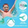 Kids Diving Mask 180° Anti-Fog Swim Mask, Tempered Glass Child Swim Goggles with Nose Cover Anti-Leak Kids Swim Goggles 4-14 Boys Girls for Diving, Snorkeling, Swimming(Aqua)