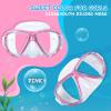 Kids Diving Mask 180° Anti-Fog Swim Mask, Tempered Glass Child Swim Goggles with Nose Cover Anti-Leak Kids Swim Goggles 4-14 Boys Girls for Diving, Snorkeling, Swimming(Pink)