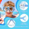 Kids Diving Mask 180° Anti-Fog Swim Mask, Tempered Glass Child Swim Goggles with Nose Cover Anti-Leak Kids Swim Goggles 4-14 Boys Girls for Diving, Snorkeling, Swimming(Purple+Blue 2PCS)