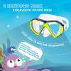 Kids Diving Mask 180° Anti-Fog Swim Mask, Tempered Glass Child Swim Goggles with Nose Cover Anti-Leak Kids Swim Goggles 4-14 Boys Girls for Diving, Snorkeling, Swimming(Yellow)