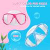 Kids Diving Mask 180° Anti-Fog Swim Mask, Tempered Glass Child Swim Goggles with Nose Cover Anti-Leak Kids Swim Goggles 4-14 Boys Girls for Diving, Snorkeling, Swimming(Red+Blue 2PCS)