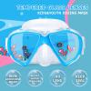 Kids Diving Mask 180° Anti-Fog Swim Mask, Tempered Glass Child Swim Goggles with Nose Cover Anti-Leak Kids Swim Goggles 4-14 Boys Girls for Diving, Snorkeling, Swimming(Blue)