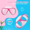 Kids Diving Mask 180° Anti-Fog Swim Mask, Tempered Glass Child Swim Goggles with Nose Cover Anti-Leak Kids Swim Goggles 4-14 Boys Girls for Diving, Snorkeling, Swimming(Bright Pink)