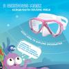 Kids Diving Mask 180° Anti-Fog Swim Mask, Tempered Glass Child Swim Goggles with Nose Cover Anti-Leak Kids Swim Goggles 4-14 Boys Girls for Diving, Snorkeling, Swimming(Pink)