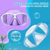 Kids Diving Mask 180° Anti-Fog Swim Mask, Tempered Glass Child Swim Goggles with Nose Cover Anti-Leak Kids Swim Goggles 4-14 Boys Girls for Diving, Snorkeling, Swimming(Purple+Blue 2PCS)