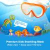 Kids Snorkel Swim Mask, Child Diving Mask Anti-Fog Swim Goggles with Nose Cover for Snorkeling Diving Swimming(Orange)