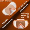 Kids Snorkel Swim Mask, Child Diving Mask Anti-Fog Swim Goggles with Nose Cover for Snorkeling Diving Swimming(Orange)