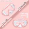 Kids Snorkel Swim Mask, Child Diving Mask Anti-Fog Swim Goggles with Nose Cover for Snorkeling Diving Swimming(Pale Pink)