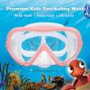 Kids Snorkel Swim Mask, Child Diving Mask Anti-Fog Swim Goggles with Nose Cover for Snorkeling Diving Swimming(Pale Pink)