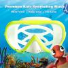 Kids Snorkel Swim Mask, Child Diving Mask Anti-Fog Swim Goggles with Nose Cover for Snorkeling Diving Swimming(Yellow)