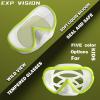 Kids Snorkel Swim Mask, Child Diving Mask Anti-Fog Swim Goggles with Nose Cover for Snorkeling Diving Swimming(Yellow)
