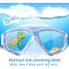 Kids Swim Mask, 180° Panoramic Child Diving Mask Anti-Fog Kids Swim Goggles with Nose Cover for Swimming, Diving, Snorkeling for Boys and Girls Age 4-14(Blue Set)