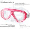 Kids Swim Mask, 180° Panoramic Child Diving Mask Anti-Fog Kids Swim Goggles with Nose Cover for Swimming, Diving, Snorkeling for Boys and Girls Age 4-14(Sweet Pink)