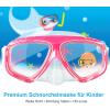 Kids Swim Mask, 180° Panoramic Child Diving Mask Anti-Fog Kids Swim Goggles with Nose Cover for Swimming, Diving, Snorkeling for Boys and Girls Age 4-14(Sweet Pink)